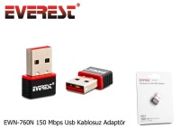 EVEREST EWN-760N 150Mbps 2.4GHZ,USB 2.0,WiFi NANO USB ADAPTÖR